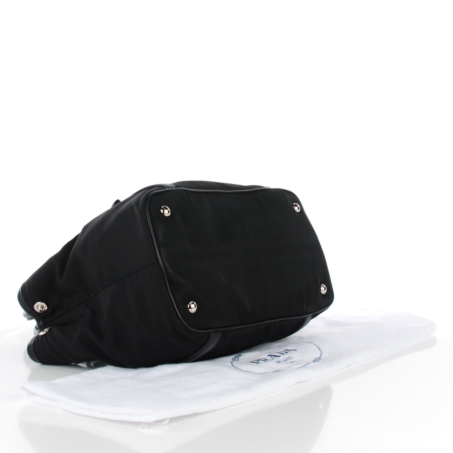 Prada Tessuto Soft Calf Tote Nero Black 4 of 9
