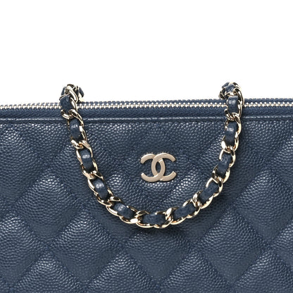 Chanel Caviar Quilted Small Clutch With Chain Blue 9 of 11