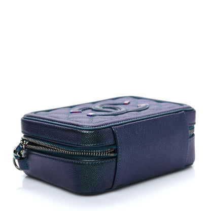 Chanel Iridescent Caviar Quilted Vanity Clutch With Chain Dark Turquoise 4 of 8
