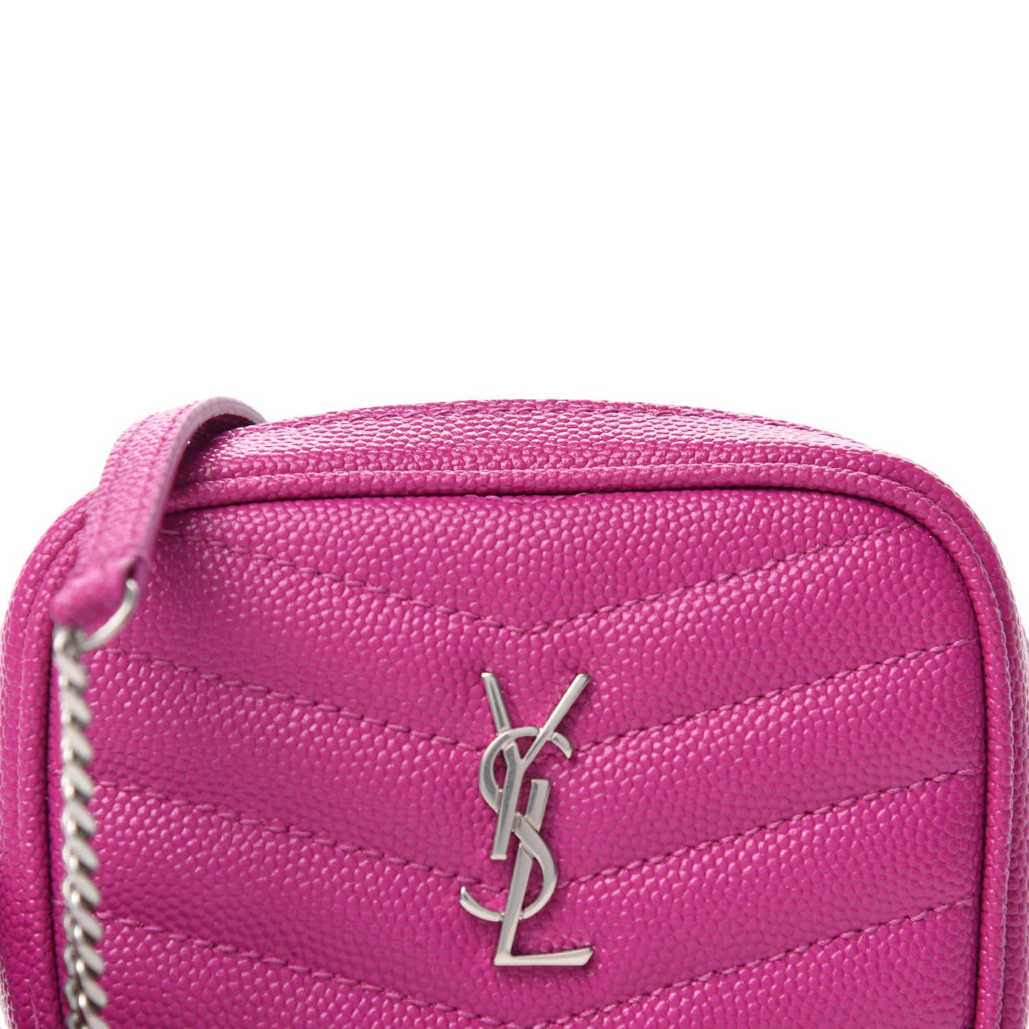 Grain De Poudre Matelasse Monogram Baby Lou Camera Bag Electric Fuxia