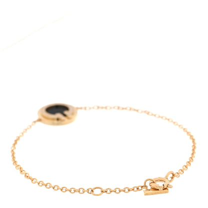 Tiffany 18K Yellow Gold Diamond Black Onyx T Circle Bracelet 2 of 5