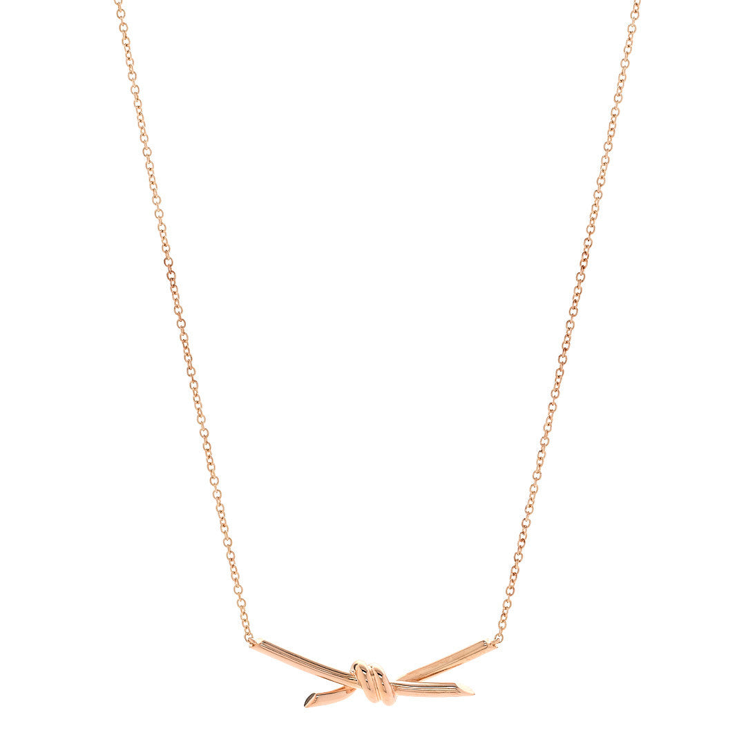Tiffany 18K Rose Gold Knot Necklace 1 of 6