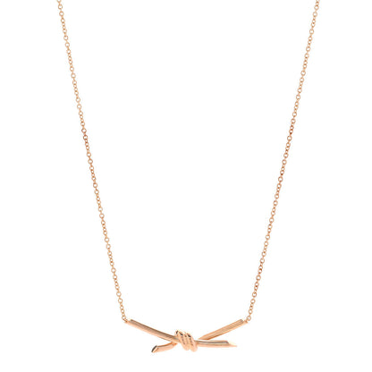 Tiffany 18K Rose Gold Knot Necklace 1 of 6
