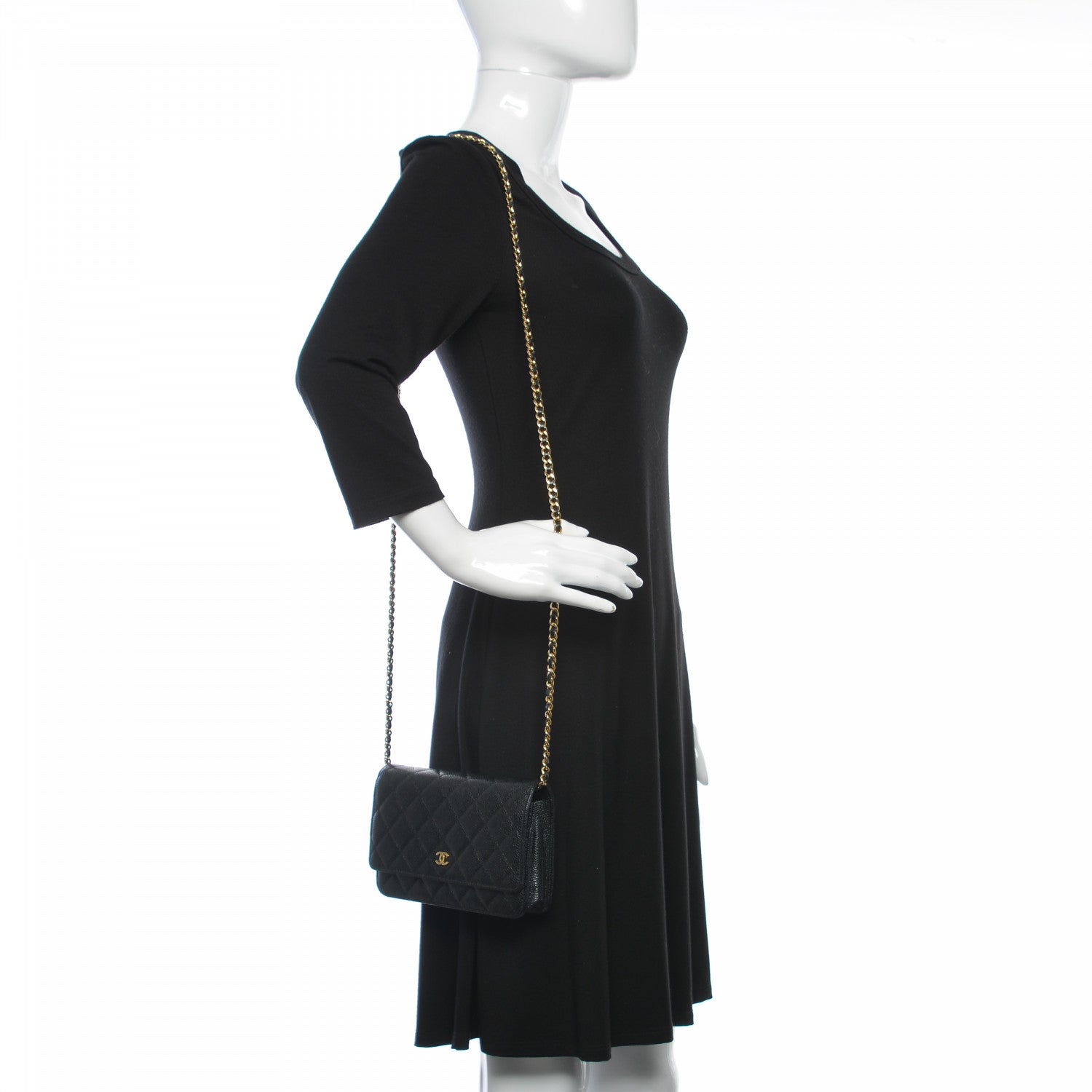 Chanel Caviar Quilted Wallet On Chain WOC Black 2 of 13
