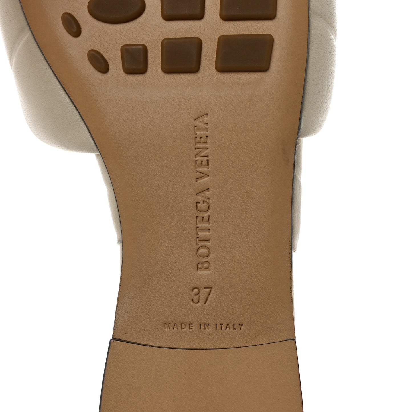 Nappa Quilted Rubber Lido Flat Sandals 37 Sea Salt