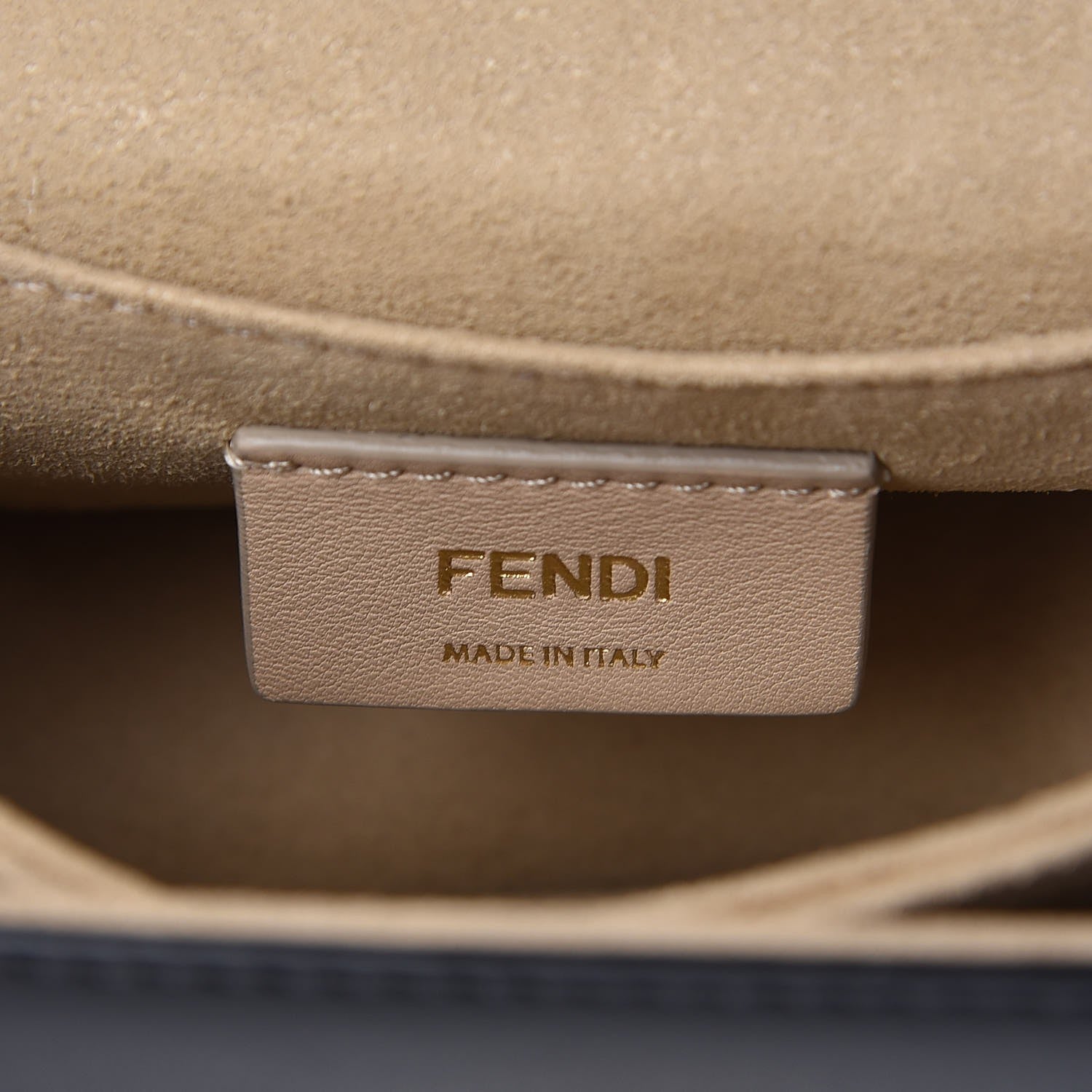 Fendi Vitello Liberty FF 1974 Embossed Small Kan I Shoulder Bag Black 6 of 8