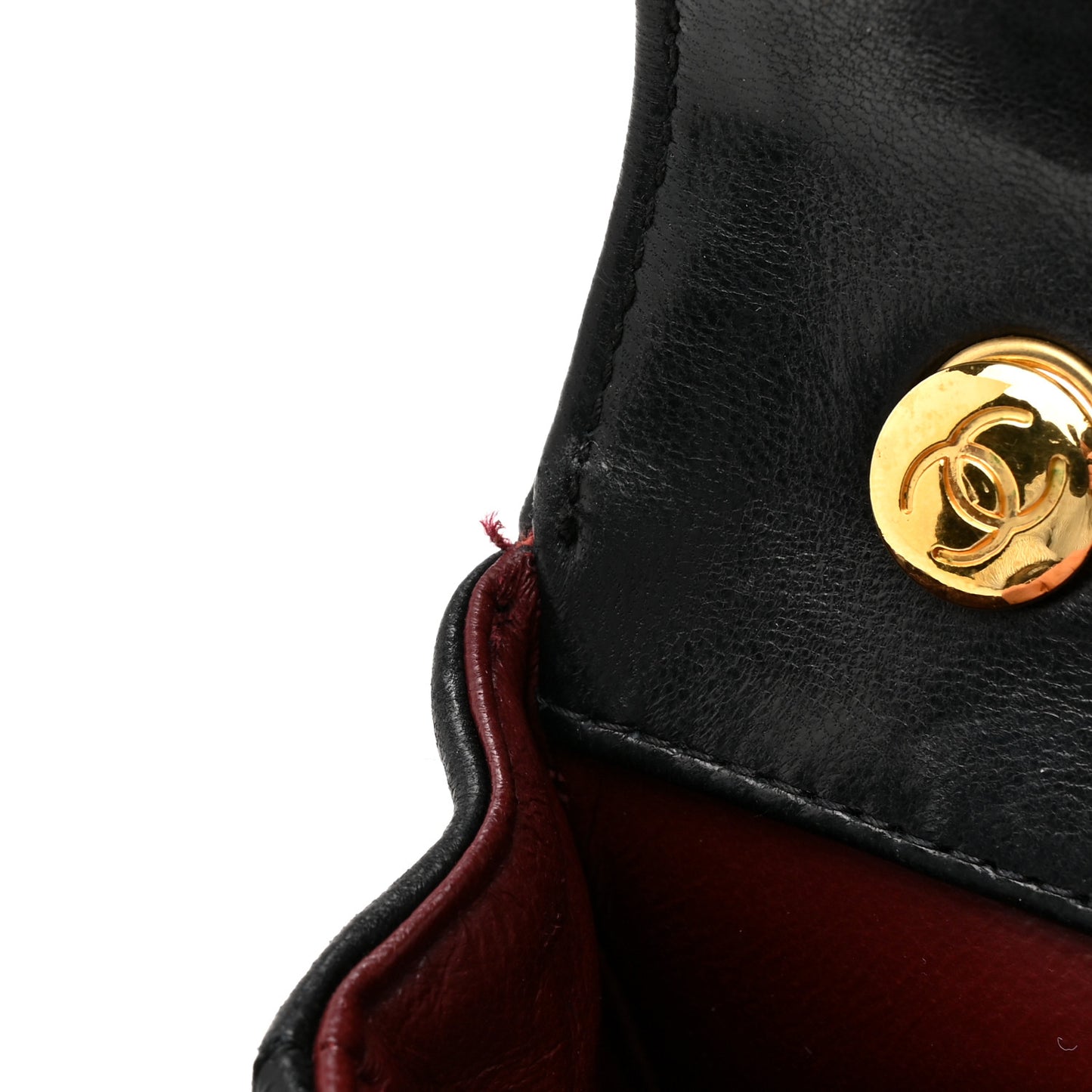 Lambskin Quilted Micro Mini Flap Bag Black