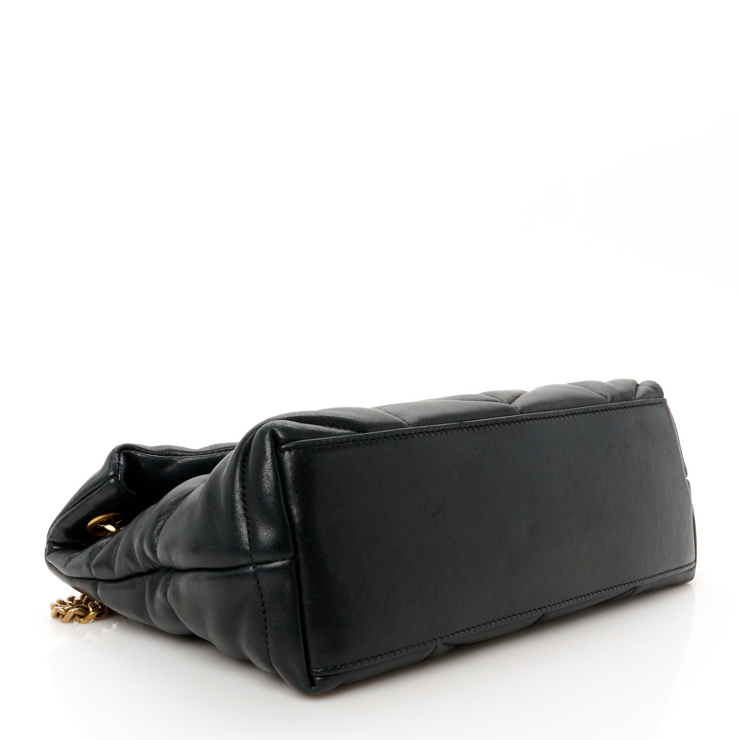 Saint Laurent Lambskin Quilted Small Loulou Puffer Monogram Chain Satchel Black 4 of 11