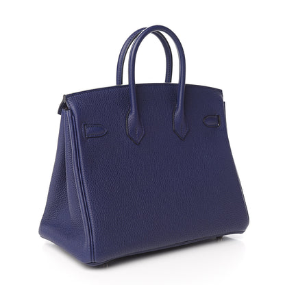Hermes Togo Swift Officier Birkin 25 Bleu Encre Bordeaux 2 of 11