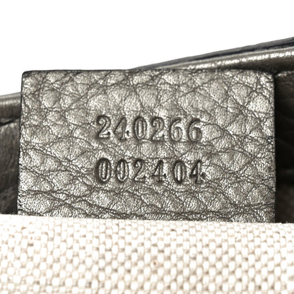 Gucci Pebbled Calfskin Medium Techno Horsebit Shoulder Flap Bag Grey 7 of 12