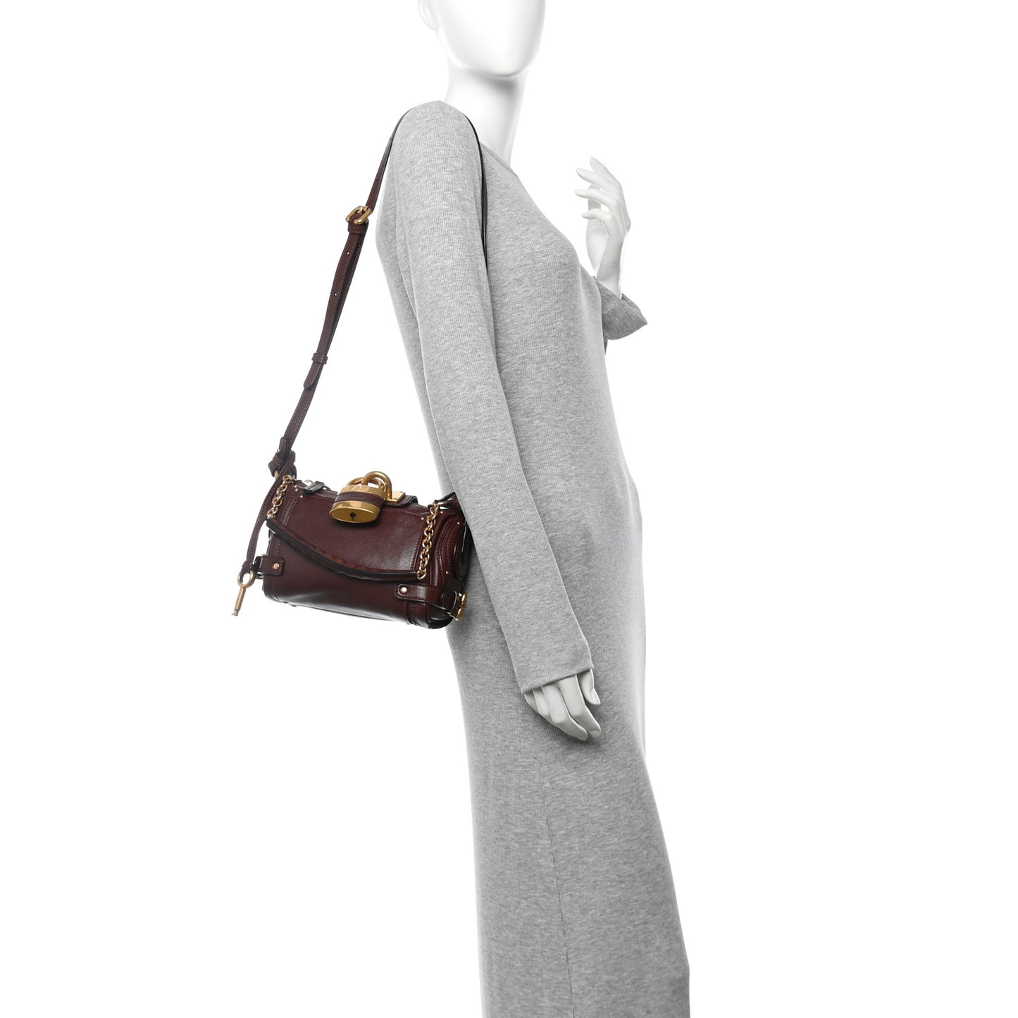 Grained Buffalo Small Paddington Chain Bag Crafty Brown