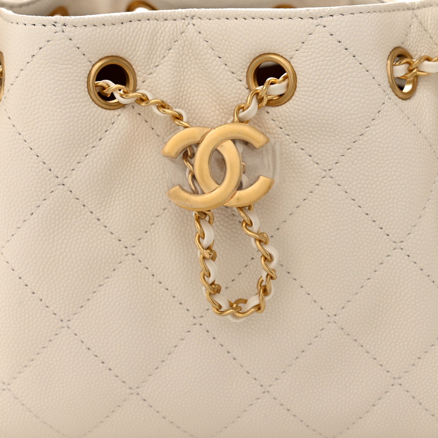 Chanel Caviar Quilted Mini Chanel 25 Handbag White 8 of 10
