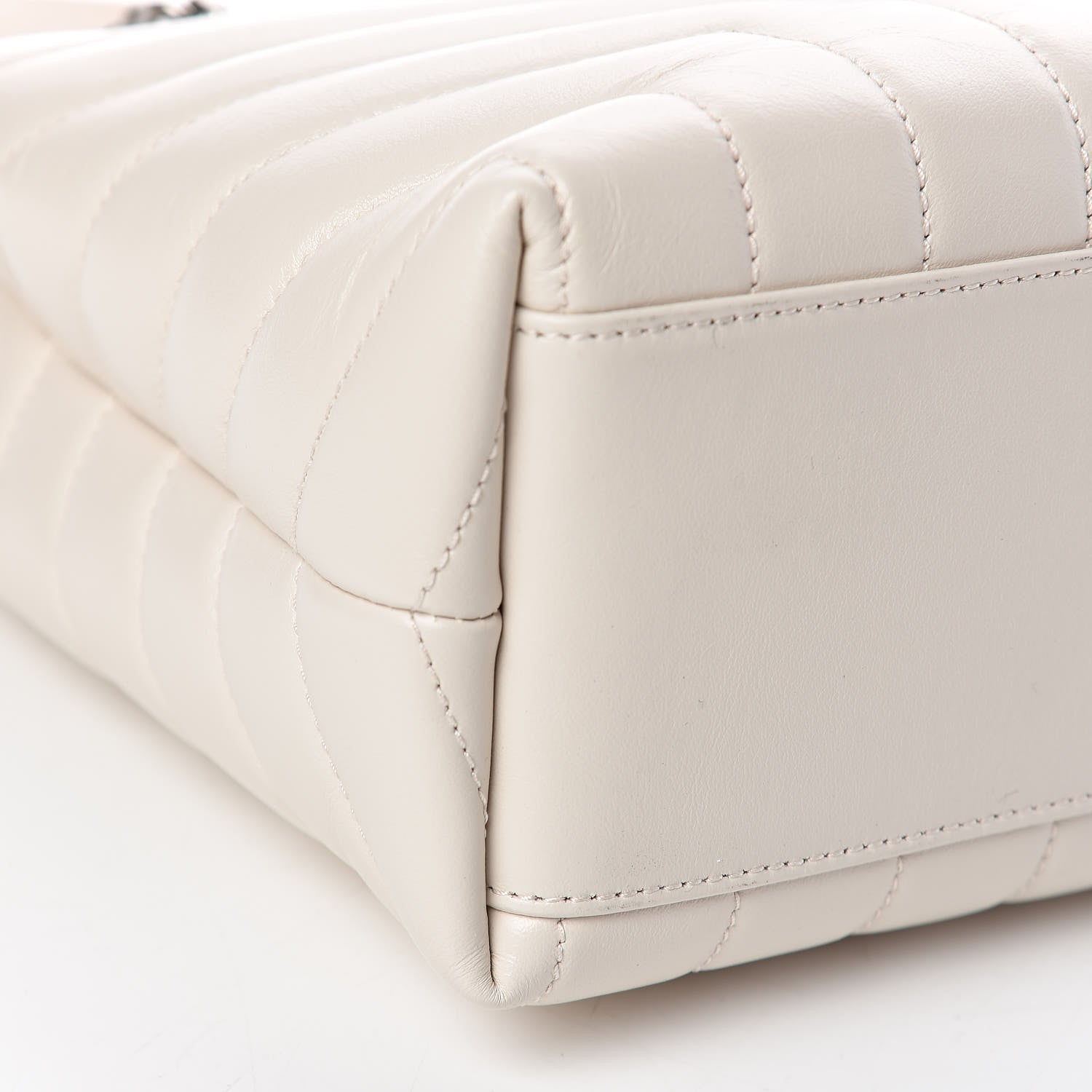 Saint Laurent Calfskin Y Quilted Monogram Small Loulou Shopper Cream Souffle 9 of 12