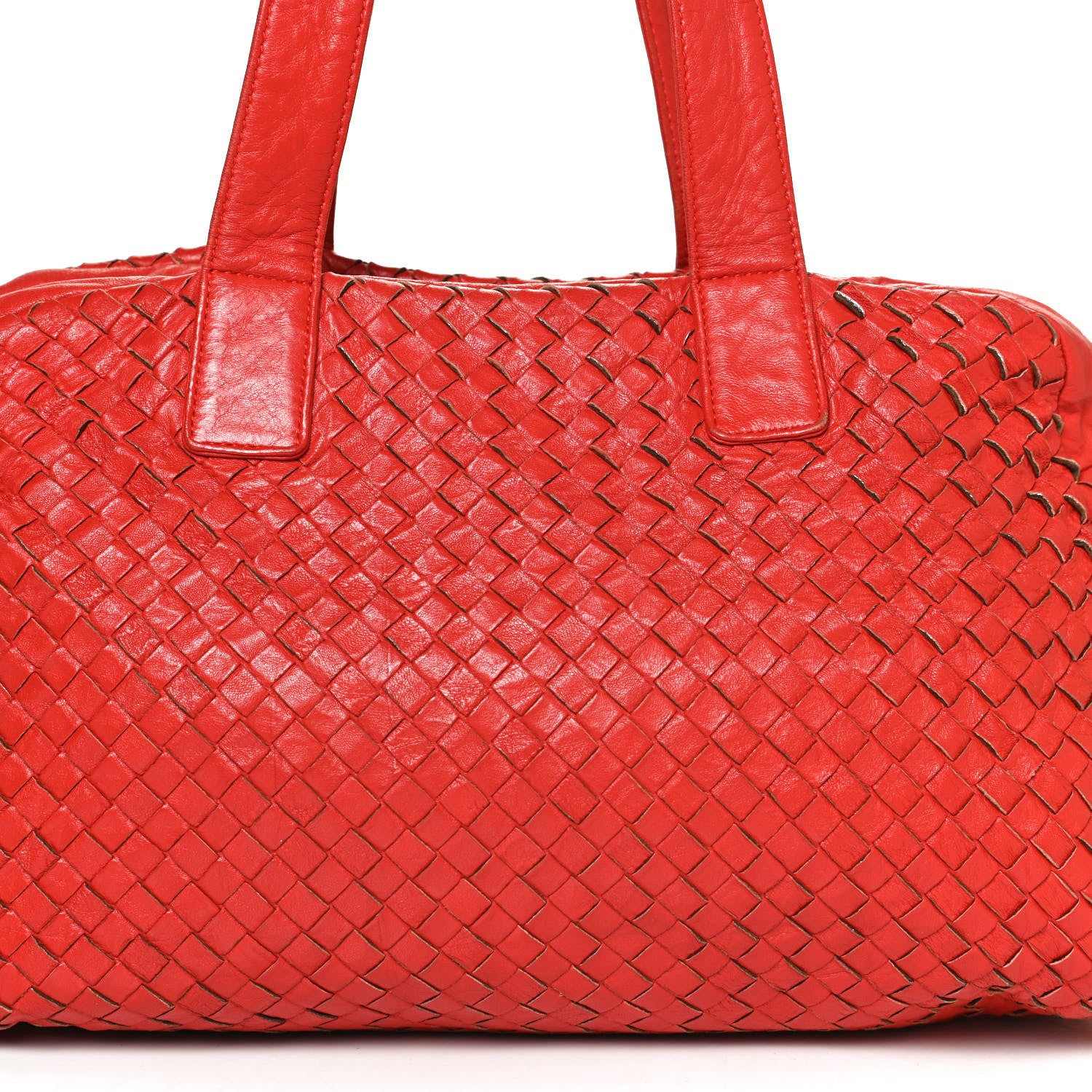 Bottega Veneta Nappa Intrecciato Shoulder Bag Red 8 of 12