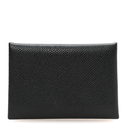 Hermes Epsom Calvi Card Case Black 1 of 8
