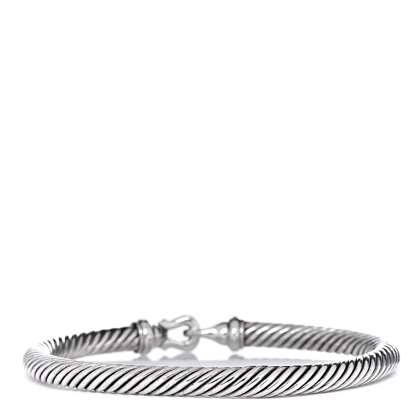 Sterling Silver Diamond 5mm Cable Buckle Bracelet