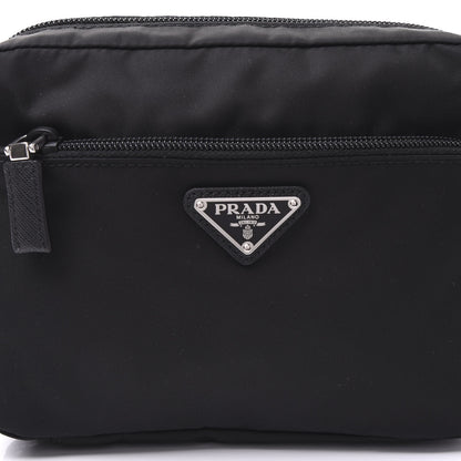 Prada Tessuto Nylon Saffiano Maniglia Pouch Black 8 of 8