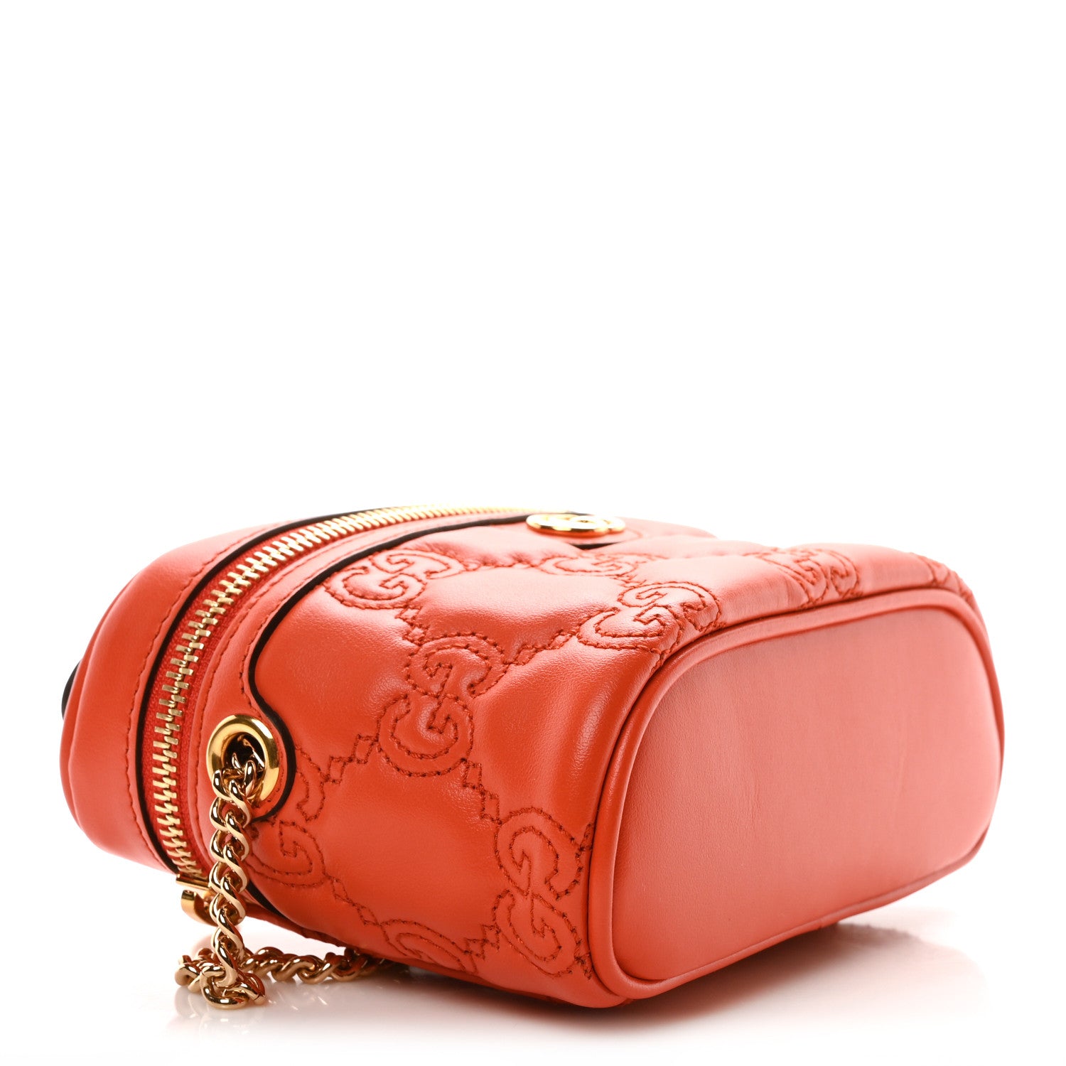 Gucci Calfskin GG Matelasse Mini Top Handle Bag Deep Orange 4 of 9