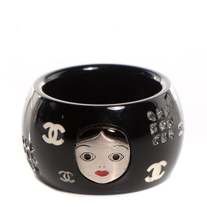 Chanel Resin Matryoshka Russian Doll Ring 6.5 Black 1 of 5