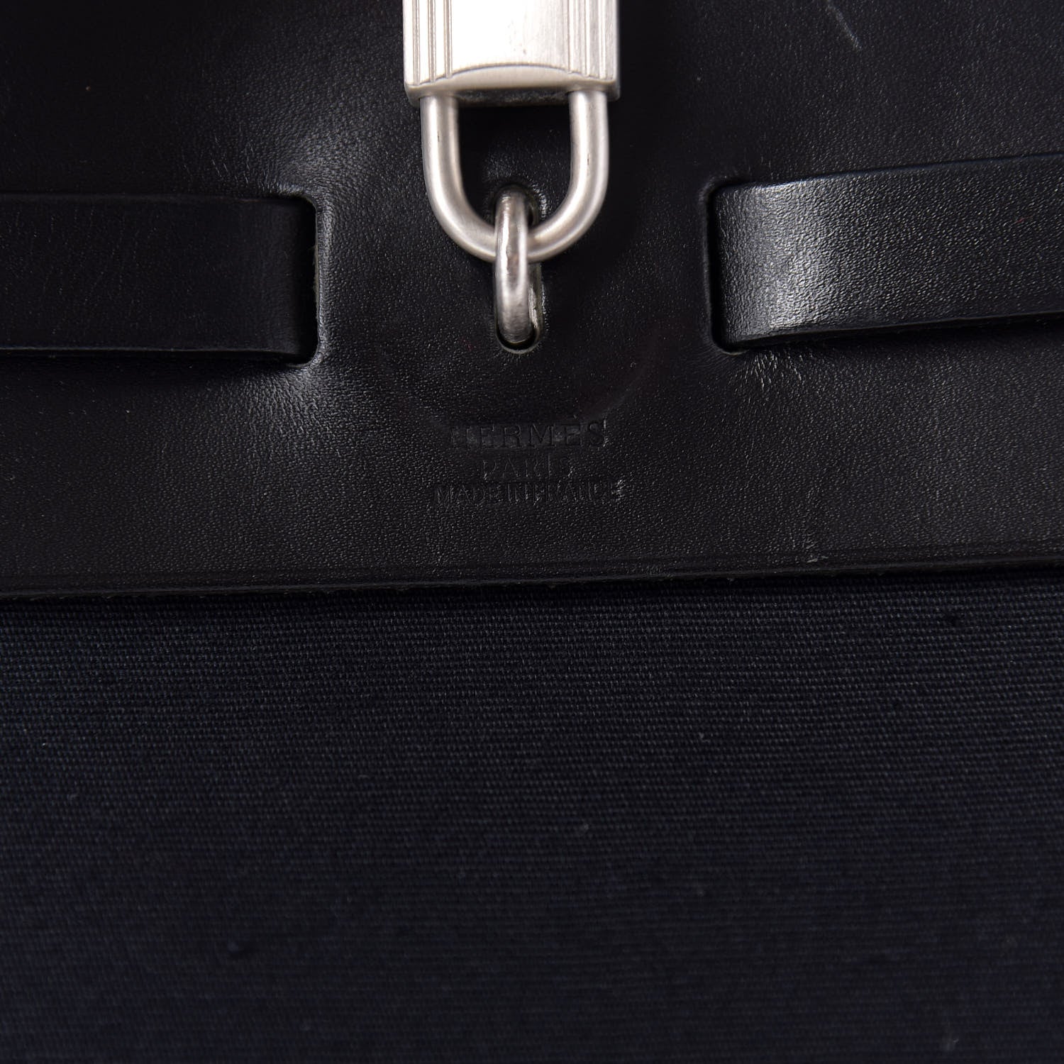 Hermes Toile Vache Calfskin Herbag 39 MM Black 12 of 14