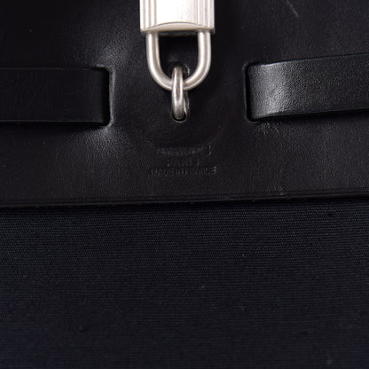 Hermes Toile Vache Calfskin Herbag 39 MM Black 12 of 14