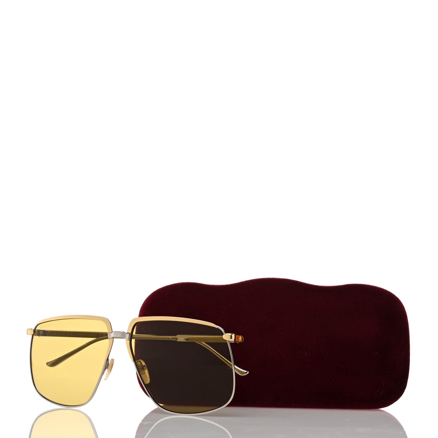 Gucci Metal Aviator Sunglasses GG0365S Silver Yellow 1197569