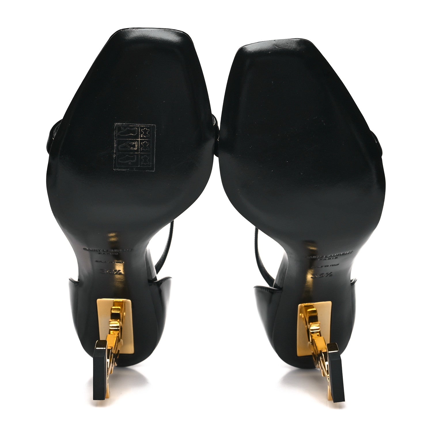 Saint Laurent Patent Calfskin Opyum 85 Sandals 36.5 Black 5 of 9