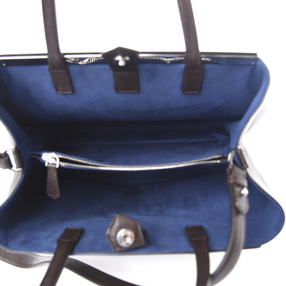 Fendi Vitello Elite Regular 2Jours Tote Caffe Noir Navy 5 of 10