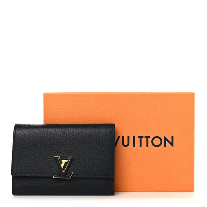 Louis Vuitton Taurillon Capucines Compact Wallet Black 8 of 8