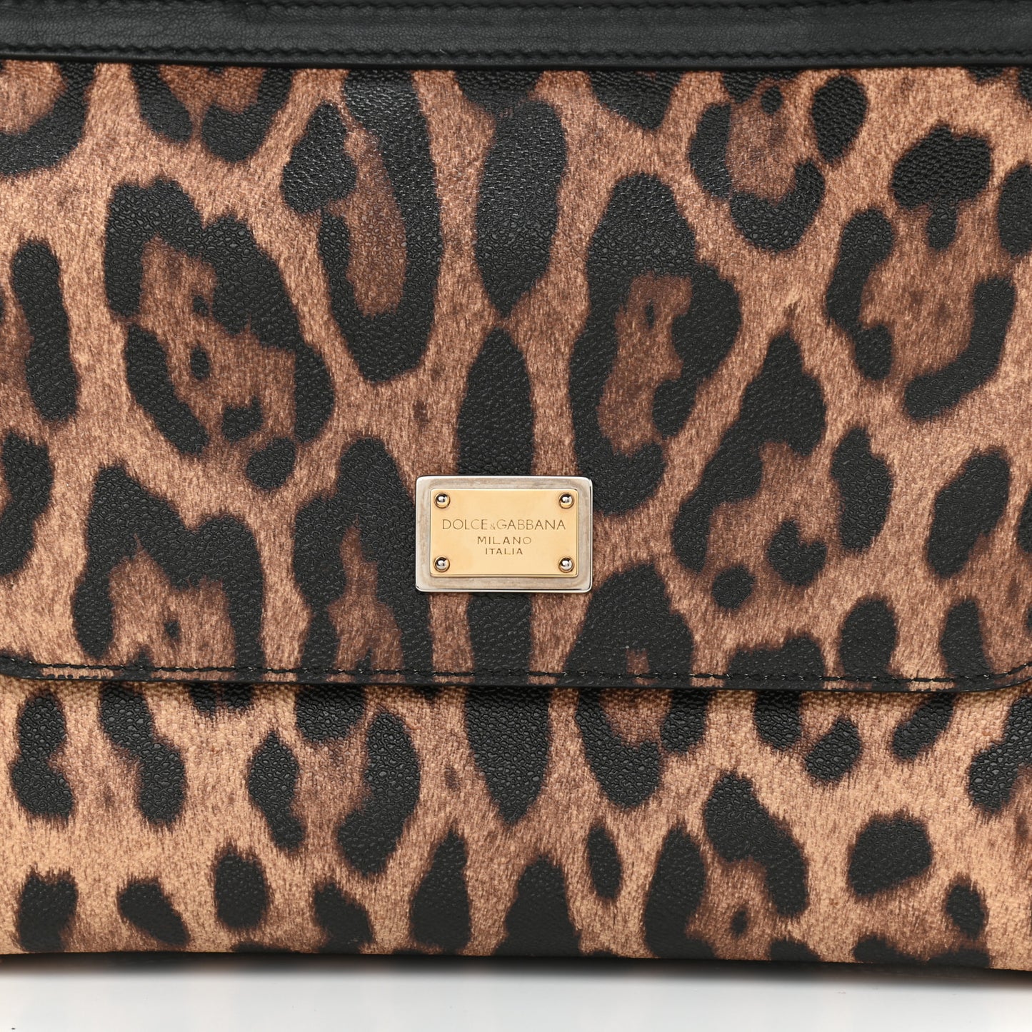 Dauphine Leopard Print Small Miss Sicily Satchel Black
