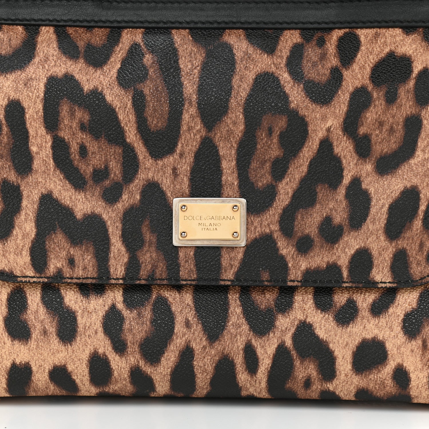 Dolce & Gabbana Dauphine Leopard Print Small Miss Sicily Satchel Black 8 of 11