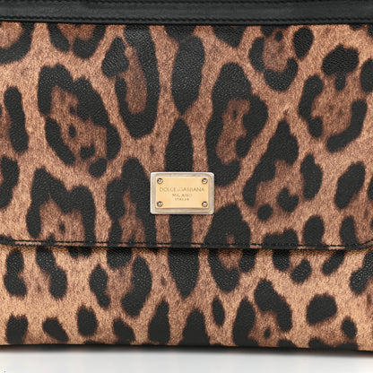 Dolce & Gabbana Dauphine Leopard Print Small Miss Sicily Satchel Black 8 of 11