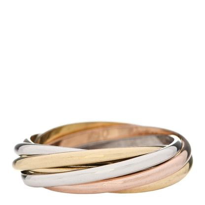 Cartier 18K Pink Yellow White Gold 7 Band Trinity Ring 51 5.75 1 of 5