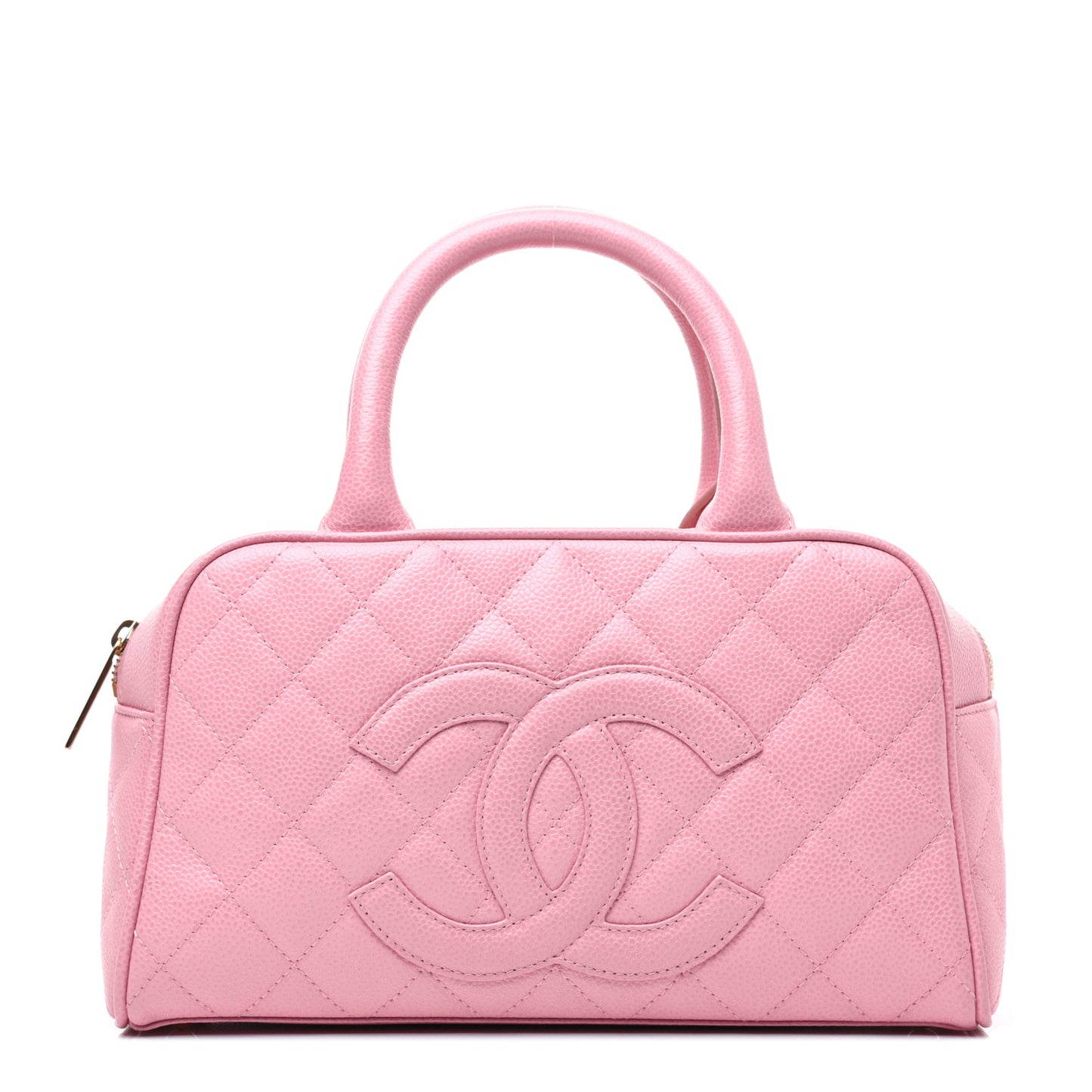 Caviar Quilted Small Bowler Pink