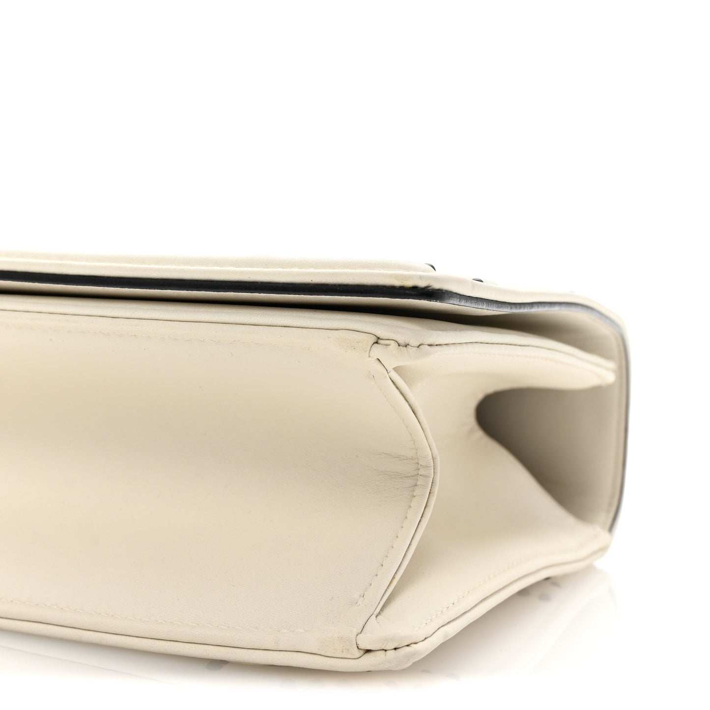 Ultra Matte Calfskin Studded Medium Diorama Flap Bag White Black