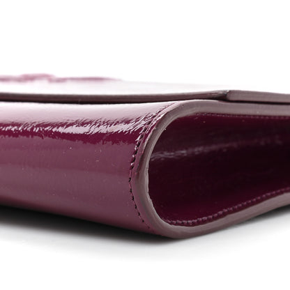 Saint Laurent Textured Patent Calfskin Large Belle De Jour Clutch Berry 7 of 13