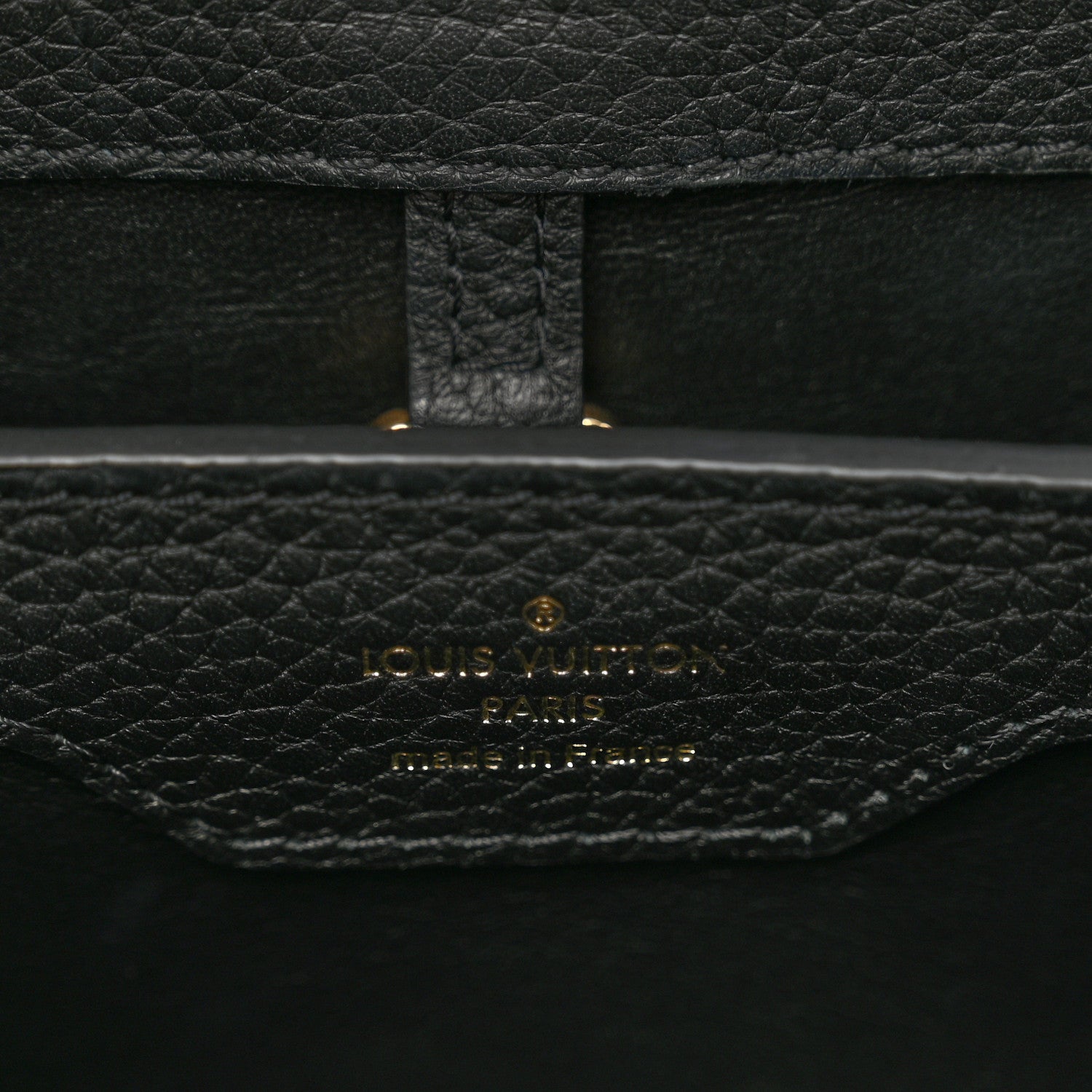 Louis Vuitton Taurillon Capucines MM Black Blue White 7 of 10