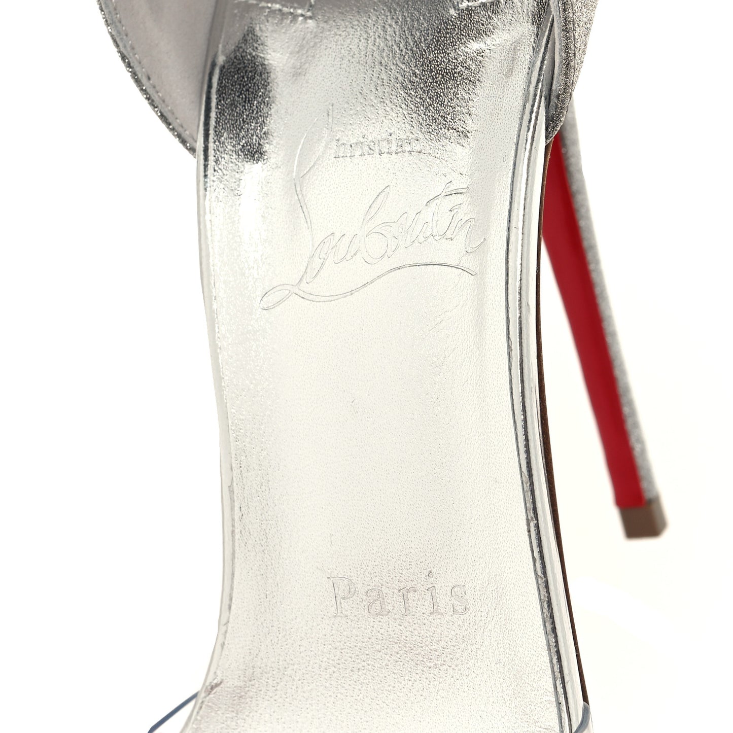 PVC Glitter Crystal Degratina Frou 120 Pumps 38.5 Silver
