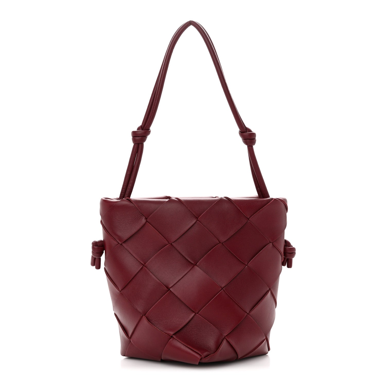 Bottega Veneta Nappa Maxi Intrecciato Clasp Bucket Bag Bordeaux 1 of 9