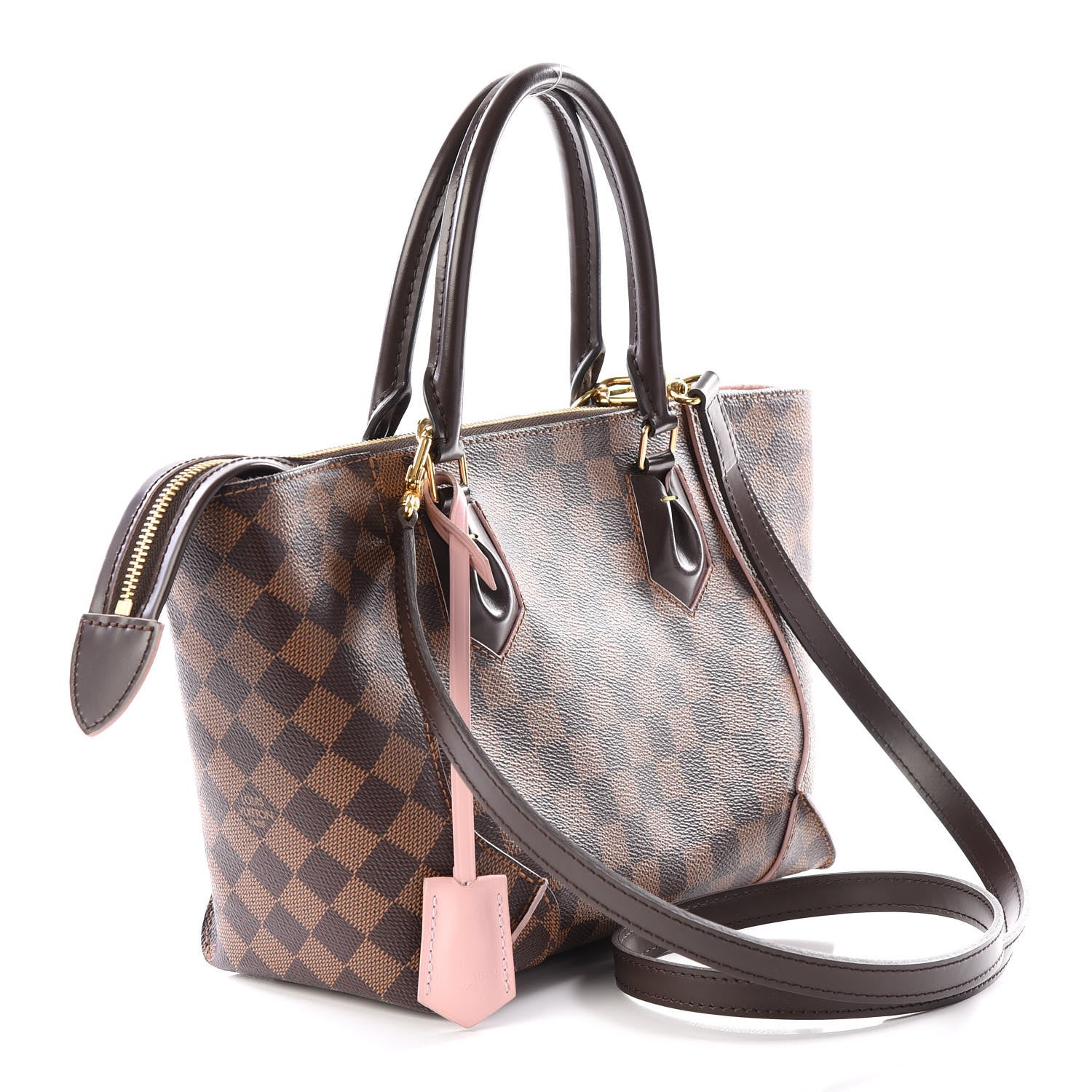 Louis Vuitton Damier Ebene Caissa Tote PM Rose Ballerine 2 of 12