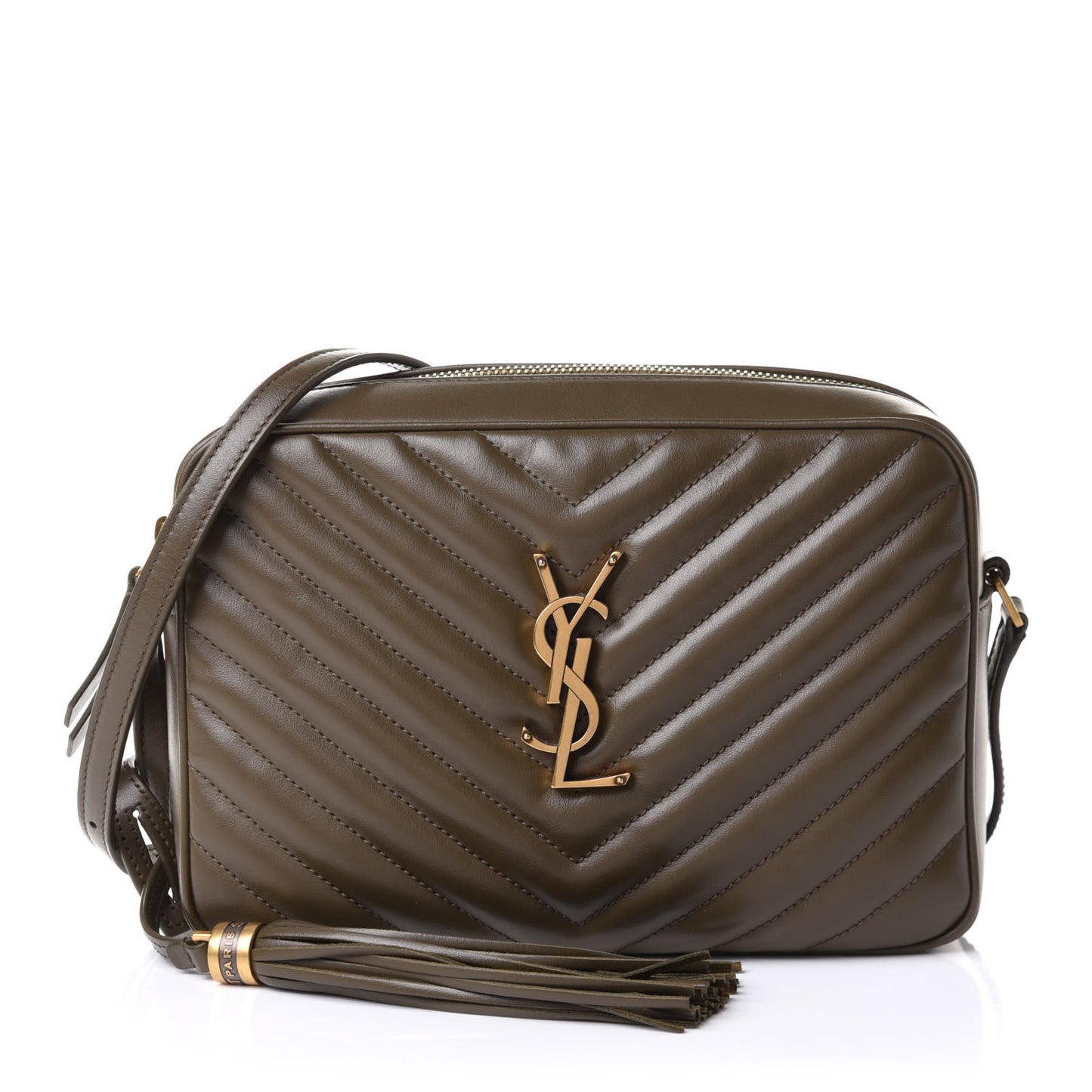 Calfskin Matelasse Monogram Lou Camera Bag Military Olive