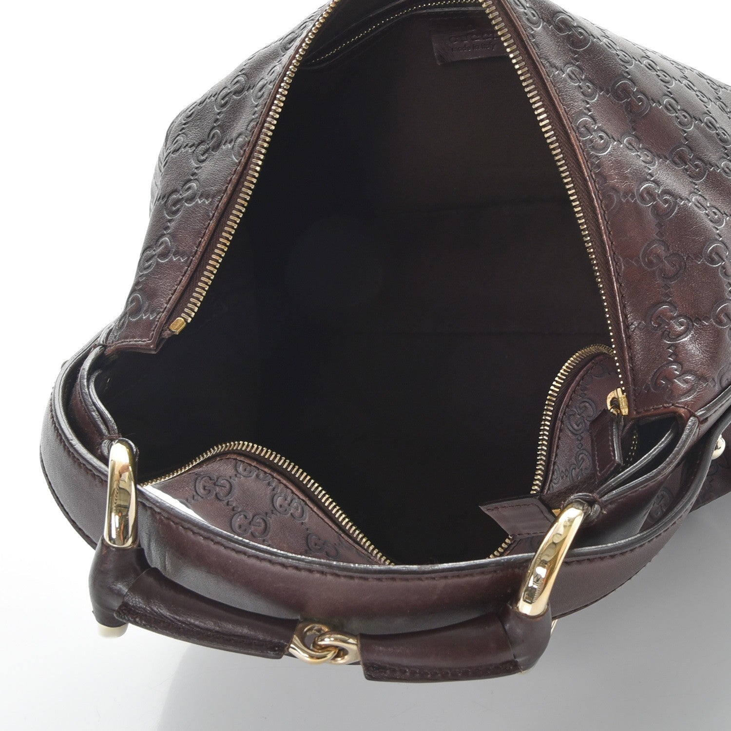 Gucci Guccissima Medium Horsebit Chain Hobo Dark Brown 5 of 12
