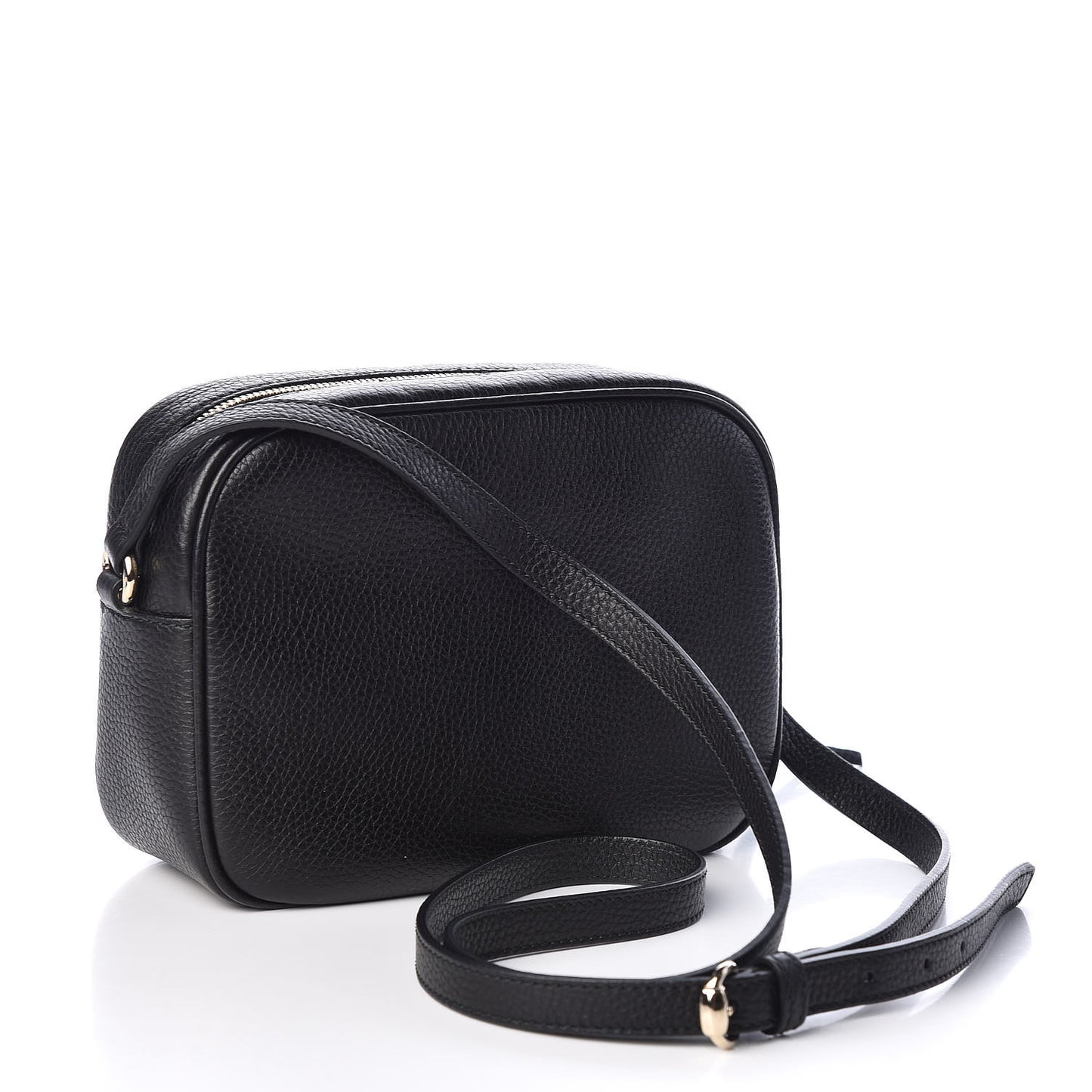Pebbled Calfskin Small Soho Disco Bag Black