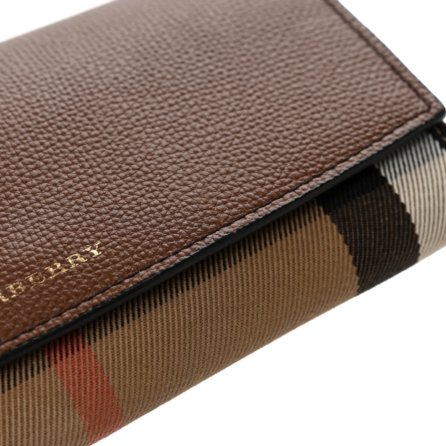 Derby Calfskin House Check Henley Wallet On Chain Tan