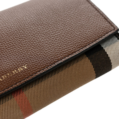 Burberry Derby Calfskin House Check Henley Wallet On Chain Tan 8 of 10