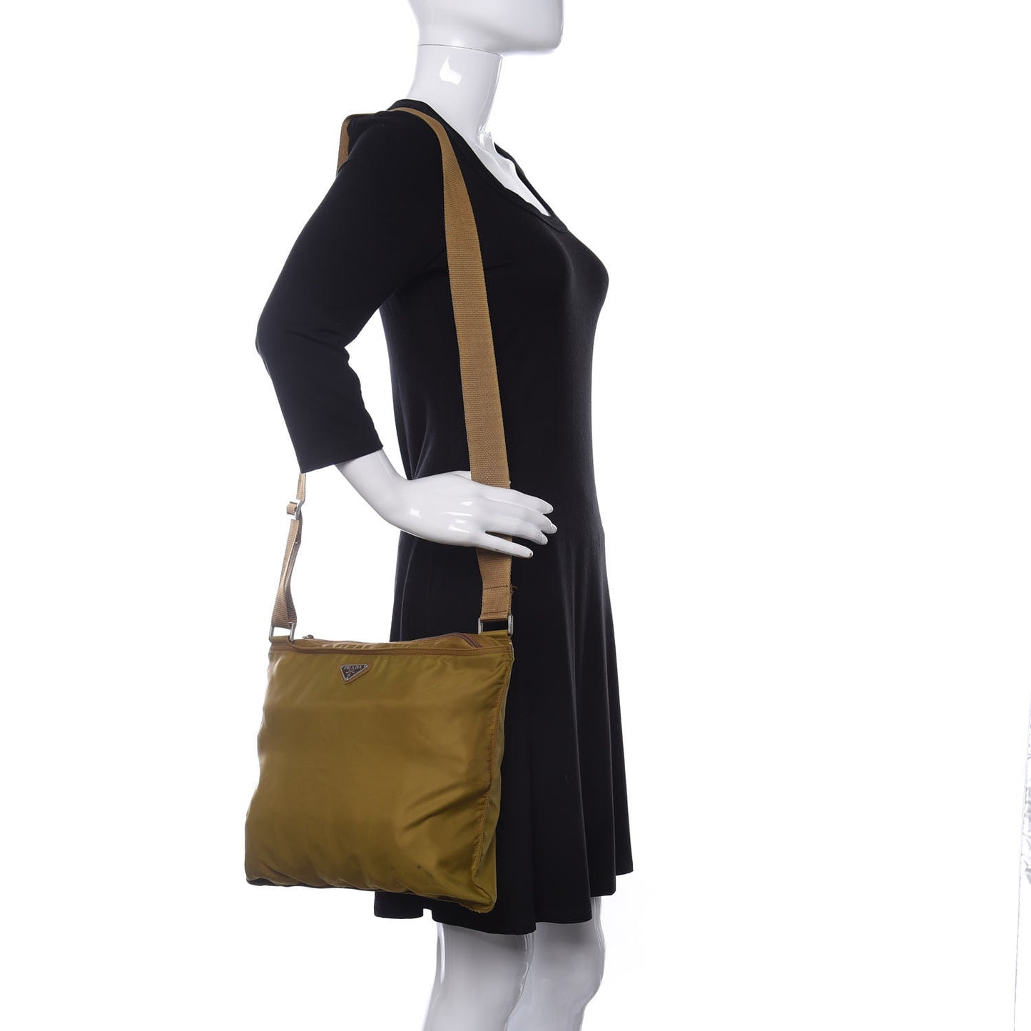 Nylon Vela Flat Messenger Bag Senape