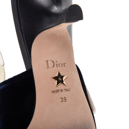 Christian Dior Velvet Ribbon J'Adoir Slingback 65mm Pumps 39 Deep Blue 9 of 11