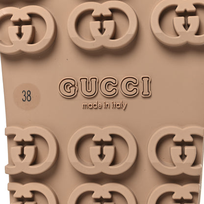 Gucci Soft Rubber Womens Interlocking G Platform 42mm Slide Sandals 38 Vintage Camel 8 of 9