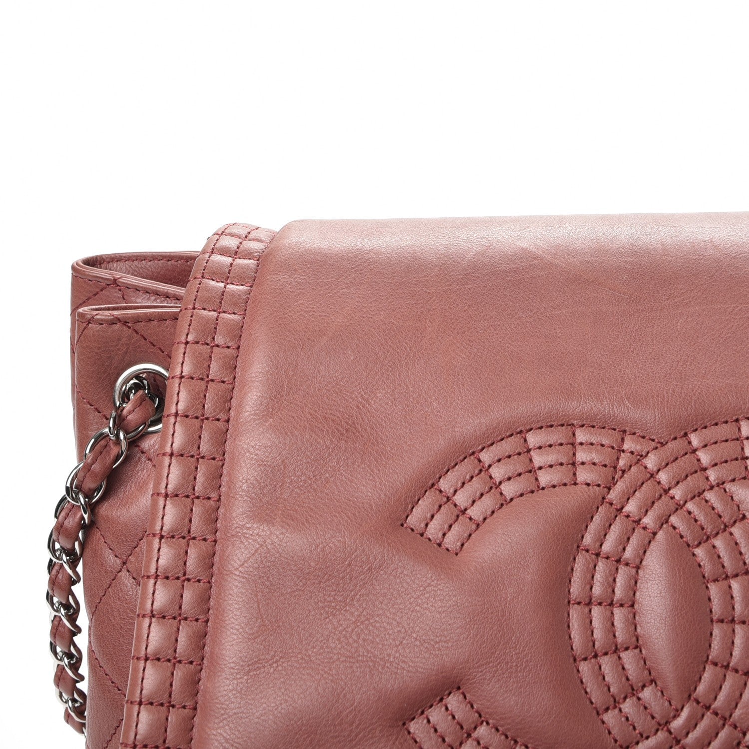 Chanel Calfskin Coco Bengal Accordion Flap Dark Pink 10 of 11