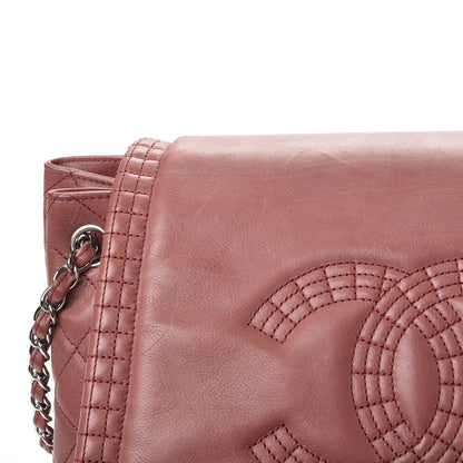 Chanel Calfskin Coco Bengal Accordion Flap Dark Pink 10 of 11